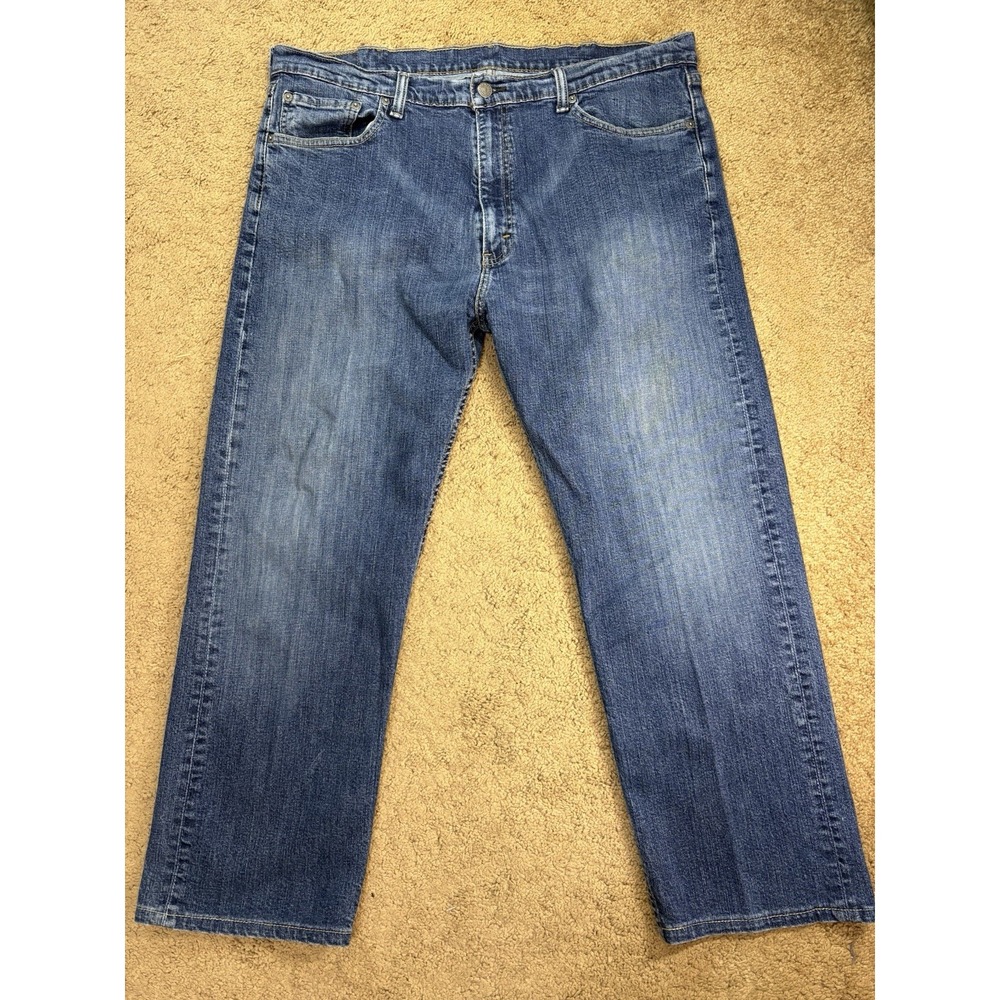 Levis 505 Jeans Men 40x30 Blue Denim Mid Rise Straight Leg Stretch Preppy